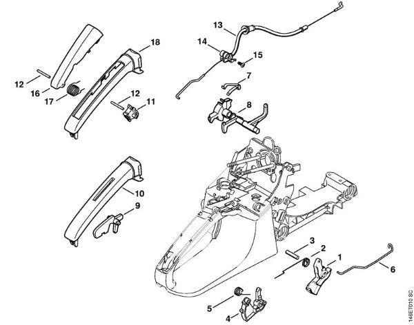 Benzinmotorsägen (MS) MS 270 Gasbetätigung der Marke Stihl