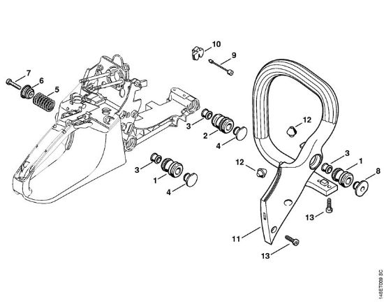 Benzinmotorsägen (MS) MS 280 C-BQ Z AV-System, Griffrohr der Marke Stihl