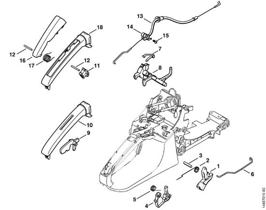 Benzinmotorsägen (MS) MS 280 C-BQ Z Gasbetätigung der Marke Stihl