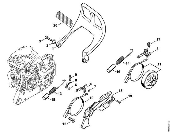 Benzinmotorsägen (MS) MS 280 C-BQ Z Kettenbremse der Marke Stihl