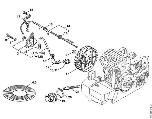 Benzinmotorsägen (MS) MS 290 Zündanlage der Marke Stihl
