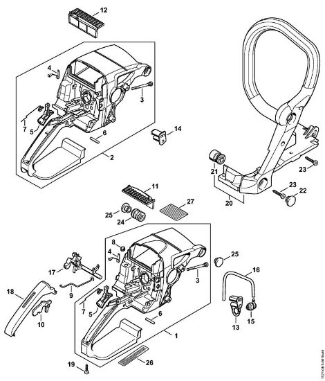 Benzinmotorsägen (MS) MS 290-Z Griffgehäuse der Marke Stihl
