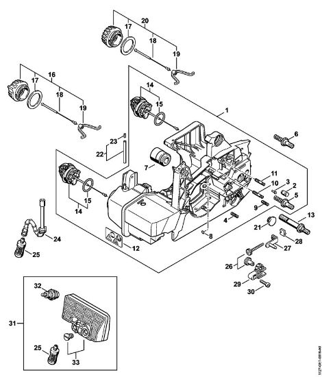 Benzinmotorsägen (MS) MS 290-Z Motorgehäuse der Marke Stihl