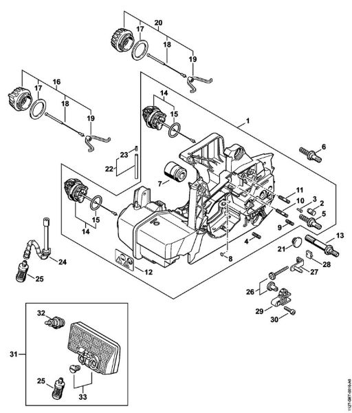 Benzinmotorsägen (MS) MS 290-Z Motorgehäuse der Marke Stihl