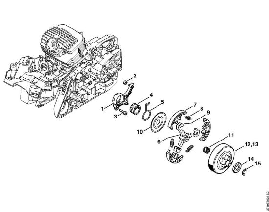 Benzinmotorsägen (MS) MS 291 C-BE Ölpumpe, Kupplung der Marke Stihl