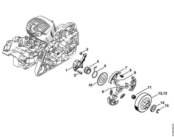Benzinmotorsägen (MS) MS 291 C-BE Ölpumpe, Kupplung der Marke Stihl