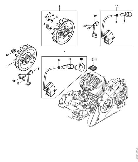 Benzinmotorsägen (MS) MS 291 C-BEQ Zündanlage, Kabelbaum der Marke Stihl