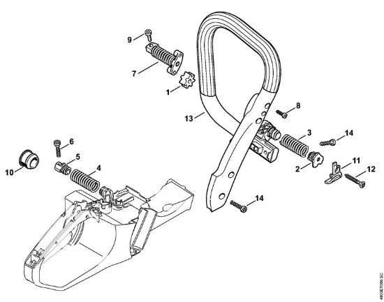 Benzinmotorsägen (MS) MS 311-Z AV-System, Griffrohr der Marke Stihl
