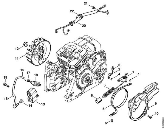 Benzinmotorsägen (MS) MS 341 Kettenbremse, Zündanlage der Marke Stihl