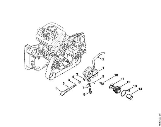 Benzinmotorsägen (MS) MS 360 C Ölpumpe der Marke Stihl