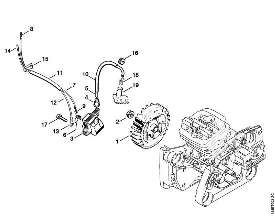 Benzinmotorsägen (MS) MS 360 C Zündanlage der Marke Stihl