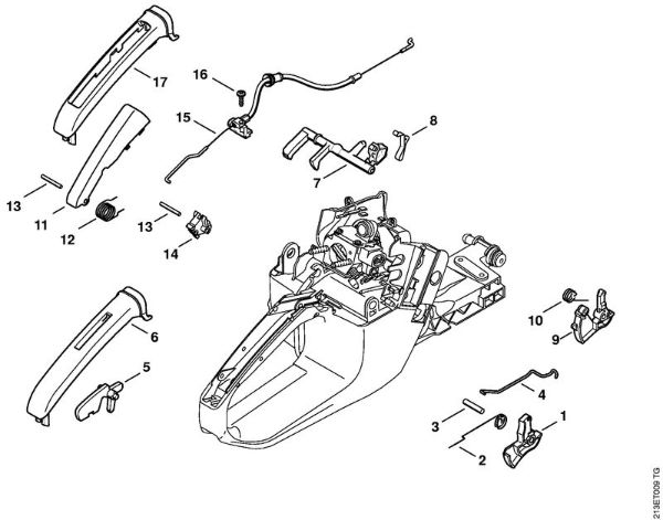 Benzinmotorsägen (MS) MS 361 Gasbetätigung der Marke Stihl
