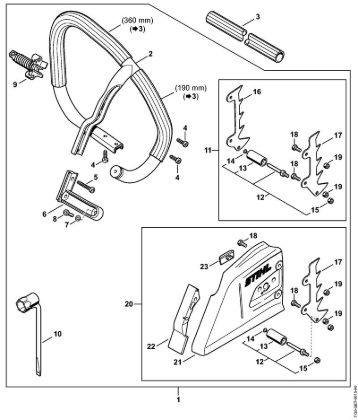 Benzinmotorsägen (MS) MS 361 Satz Rundumgriffrohr der Marke Stihl