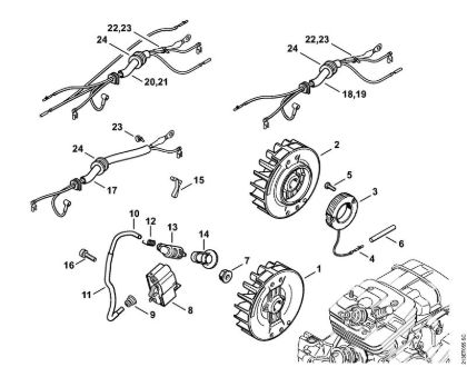 Benzinmotorsägen (MS) MS 361 C-B Zündanlage, Kabelbaum der Marke Stihl