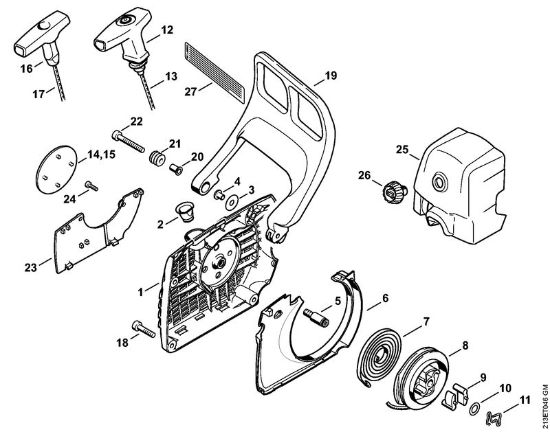 Benzinmotorsägen (MS) MS 361-VW Anwerfvorrichtung der Marke Stihl