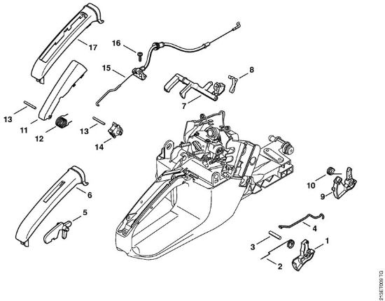 Benzinmotorsägen (MS) MS 361-VW Gasbetätigung der Marke Stihl