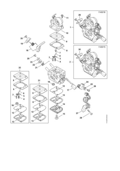 Bild von Vergaser 1140/16, 1140/15 MS 362 C-M VW