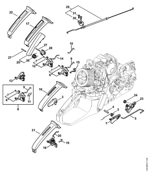 Benzinmotorsägen (MS) MS 362-VW Gasbetätigung der Marke Stihl