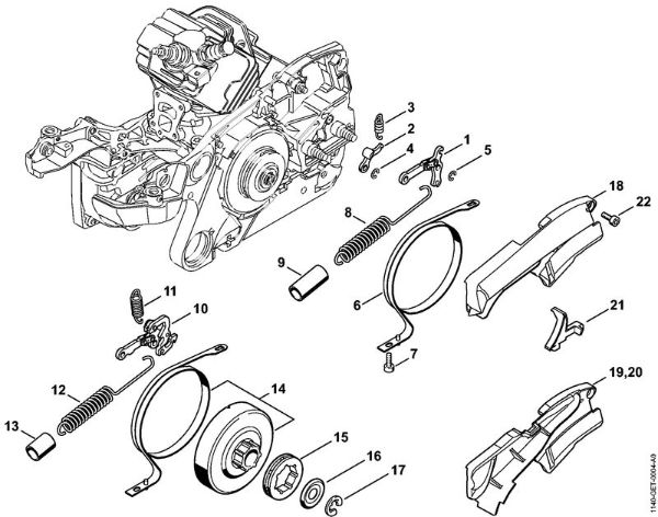 Benzinmotorsägen (MS) MS 362-VW Kettenbremse der Marke Stihl