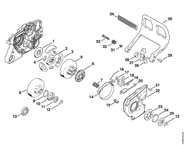 Benzinmotorsägen (MS) MS 380 Kupplung der Marke Stihl