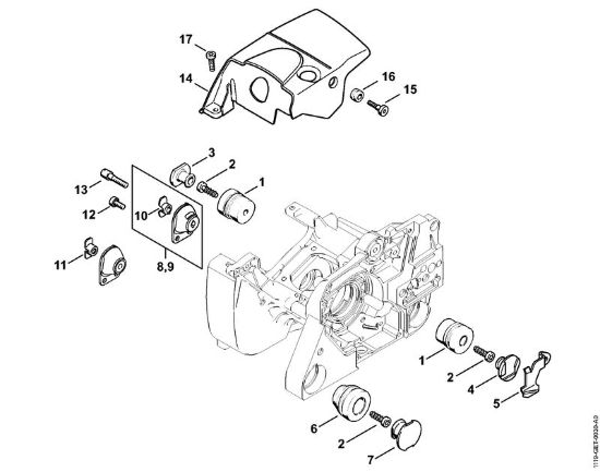 Benzinmotorsägen (MS) MS 381 AV-System, Haube der Marke Stihl