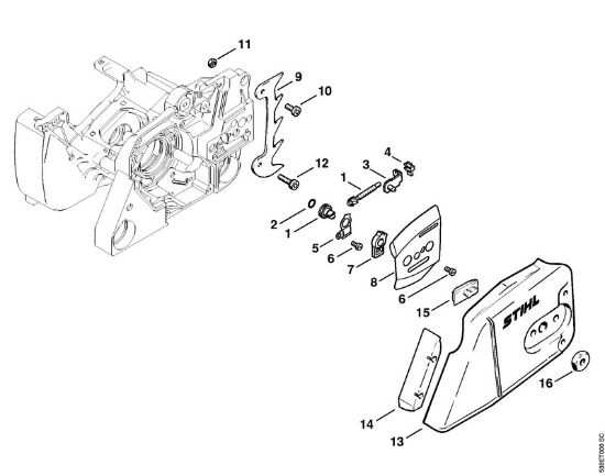 Benzinmotorsägen (MS) MS 381 Kettenspannvorrichtung der Marke Stihl
