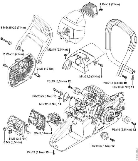 Benzinmotorsägen (MS) MS 382 Anziehdrehmomente der Marke Stihl