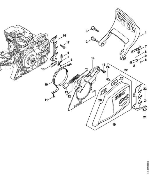 Benzinmotorsägen (MS) MS 391 Handschutz, Kettenbremse der Marke Stihl