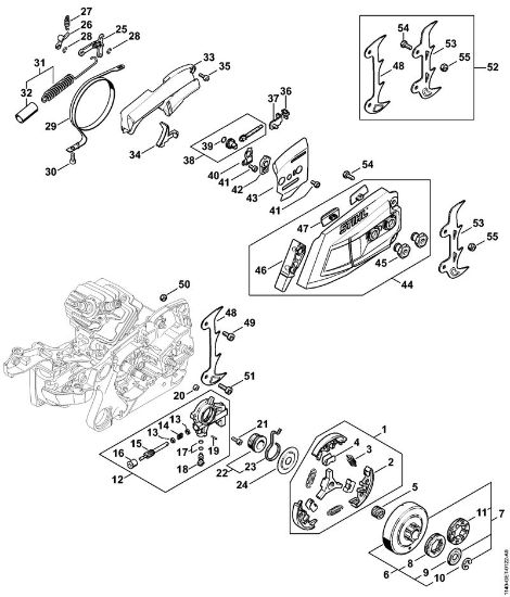 Benzinmotorsägen (MS) MS 400 C-M Kupplung, Ölpumpe, Kettenbremse der Marke Stihl