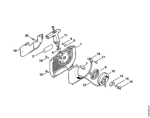 Benzinmotorsägen (MS) MS 440-N Anwerfvorrichtung der Marke Stihl