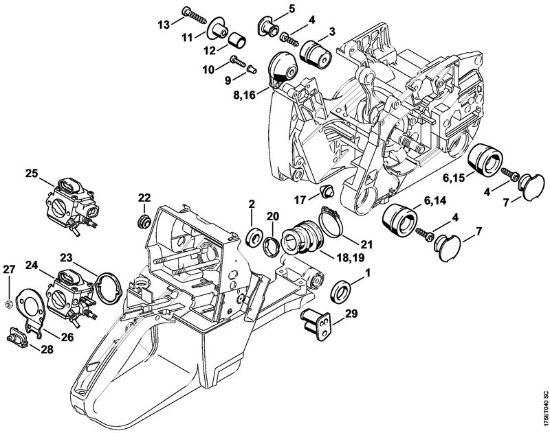 Benzinmotorsägen (MS) MS 440-W AV-System der Marke Stihl