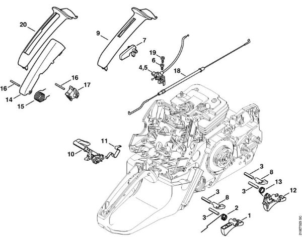 Benzinmotorsägen (MS) MS 441 C-MQ Gasbetätigung der Marke Stihl