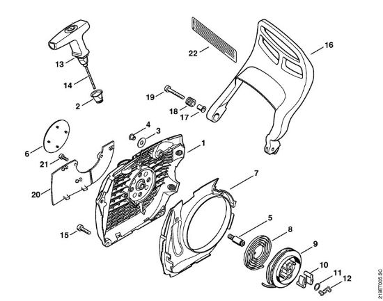 Benzinmotorsägen (MS) MS 441-W Anwerfvorrichtung der Marke Stihl
