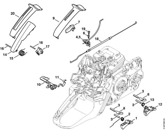 Benzinmotorsägen (MS) MS 441-W Gasbetätigung der Marke Stihl