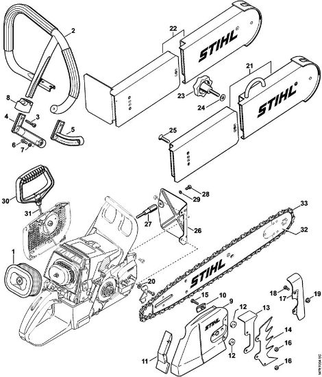 Benzinmotorsägen (MS) MS 460-R Umrüstsatz Rettungssäge (27.2000), (31.2005), (15.2007) der Marke Stihl