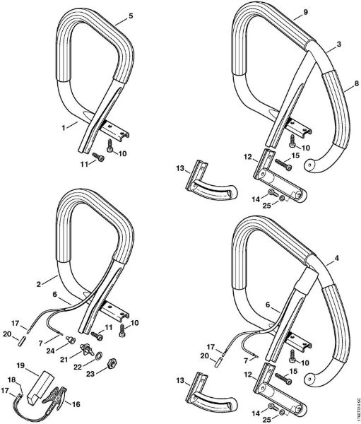 Benzinmotorsägen (MS) MS 460-W Griffrohr, Heizfolie der Marke Stihl