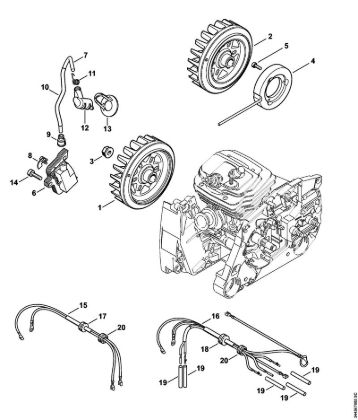 Benzinmotorsägen (MS) MS 461 Zündanlage, Kabelbaum der Marke Stihl
