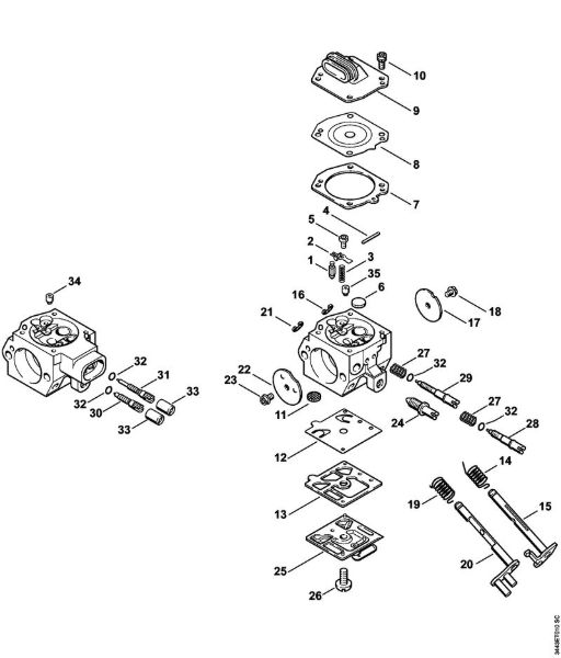 Benzinmotorsägen (MS) MS 461-R Vergaser HD-50, HD-51 der Marke Stihl