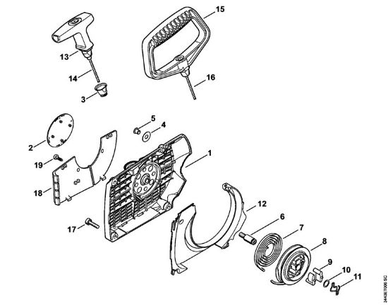 Benzinmotorsägen (MS) MS 461-VW Anwerfvorrichtung der Marke Stihl