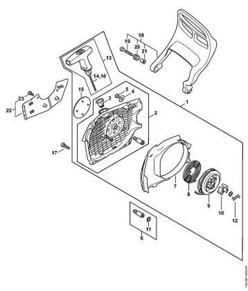 Benzinmotorsägen (MS) MS 462 C-M Anwerfvorrichtung M-Tronic der Marke Stihl