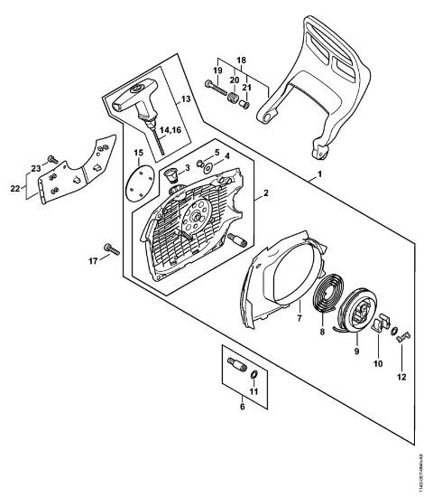Benzinmotorsägen (MS) MS 462 C-M Anwerfvorrichtung M-Tronic der Marke Stihl