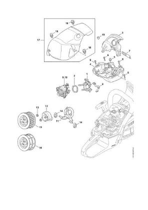 Bild von Vergaserträger, Luftfilter, Haube M-Tronic MS 462 C-M