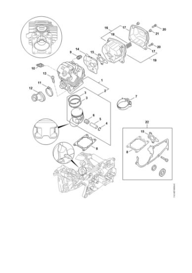 Bild von Zylinder, Schalldämpfer MS 462 C-M