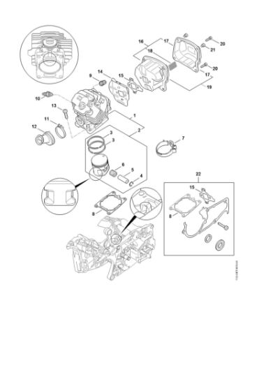 Bild von Zylinder, Schalldämpfer MS 462 C-M