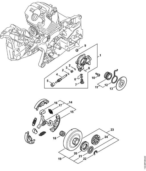 Benzinmotorsägen (MS) MS 462 C-M R Rettungssäge Ölpumpe, Kupplung der Marke Stihl
