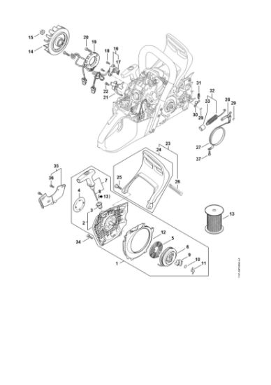 Bild von Zündanlage, Lüftergehäuse MS 500i-W