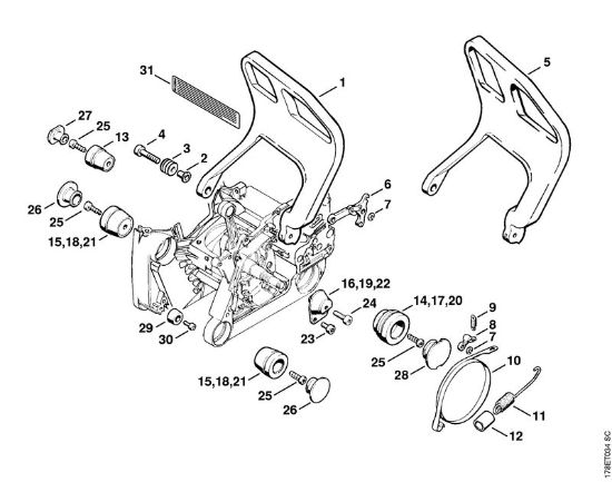 Benzinmotorsägen (MS) MS 650 AV-System der Marke Stihl