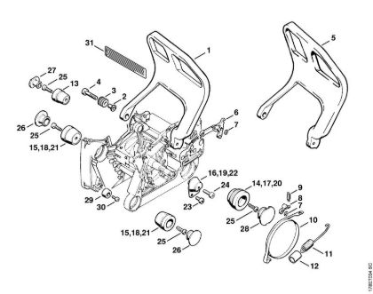 Benzinmotorsägen (MS) MS 650 Magnum BR AV-System der Marke Stihl