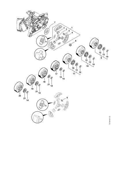 Bild von Kupplung, Kettenrad MS 650 Magnum BR