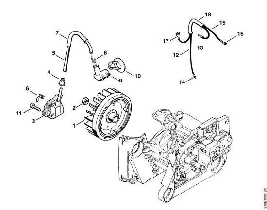 Benzinmotorsägen (MS) MS 650 Magnum BR Zündanlage der Marke Stihl